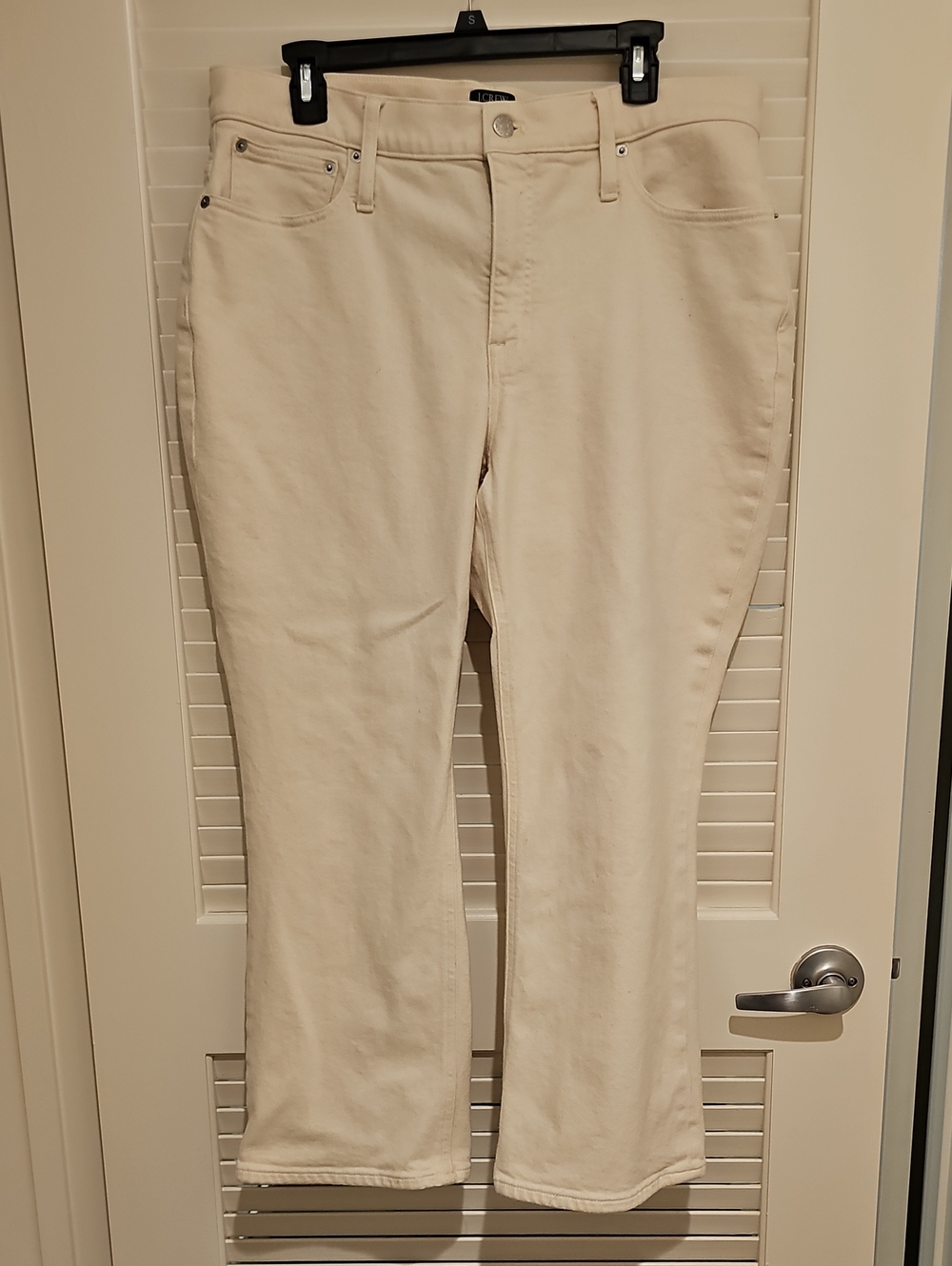 J. Crew Cream Mid-Rise Flare Crop Jeans